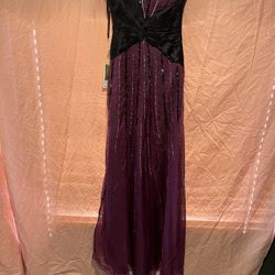 Black and purple prom dress