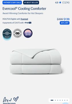REST, Evercool Cooling Comforter, Twin Size, Arctic White