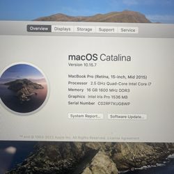 macbook Pro 2015, 15 Inch, i7 core, 16 GB, with warranty