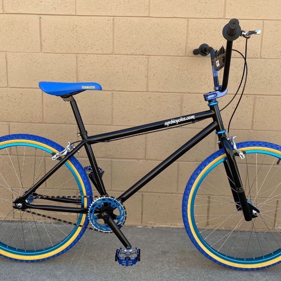 Sgvbicycles Pro OG Fire 24" BMX Cruiser in Black Blue