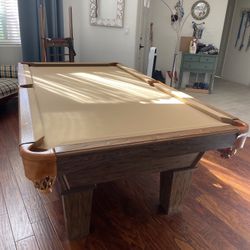Pool Table with cover and cue rack