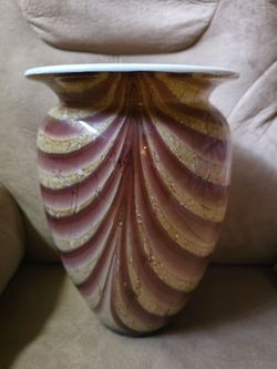 Large 15" Hand-Blown Art Glass Vase - Jozefina Krosno (Poland) - Excellent Condition