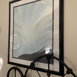 Large Framed Floral Abstract Art