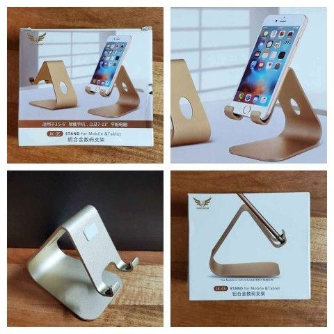 Mobile & Tablet Stand, Champagne Gold, Metal, Universal