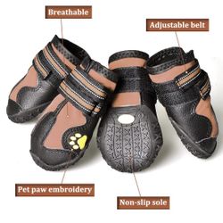 CovertSafe& - Botas para perros antideslizantes, botines impermeables para exteriores, zapatos para perros medianos y grandes 4 unidades, con suela re