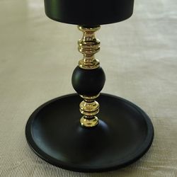 Partylite Black and Gold Candle Holder 5"
