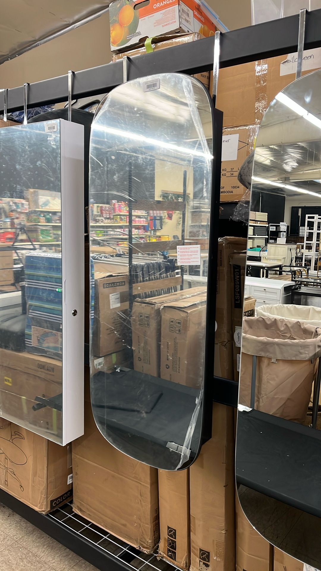 SONGMICS Jewelry Organizer LED Cabinet Wall/Door Mounted Lockable Rounded Wide Mirror