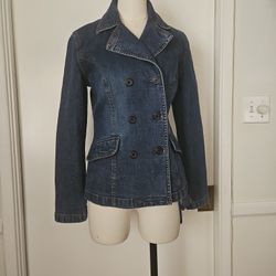 Ann Taylor Women's Denim Pea coat Size 4