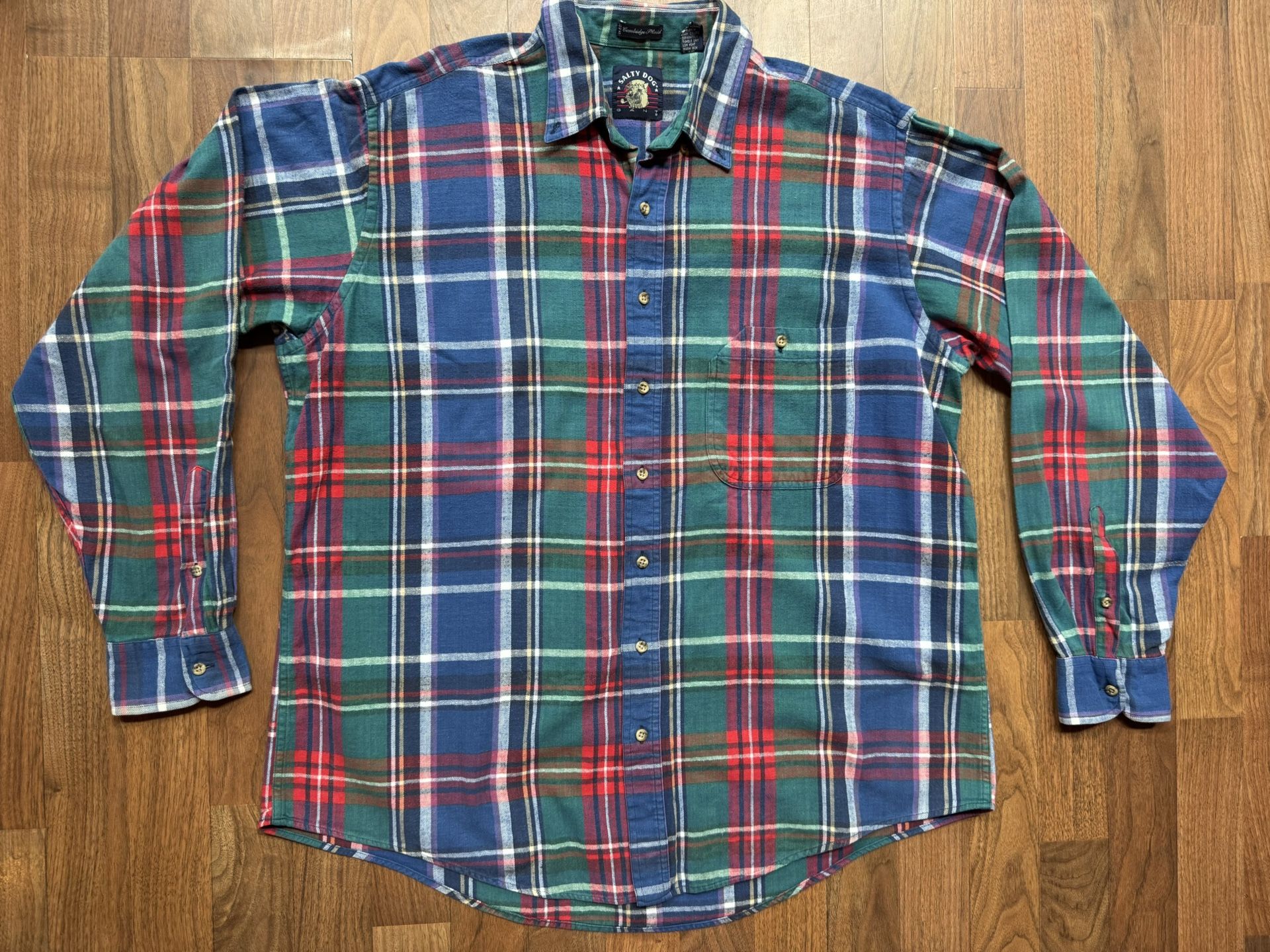Gant Salty Dog Shirt Mens 2XLT 2X TALL Cambridge Plaid Flannel Button Down