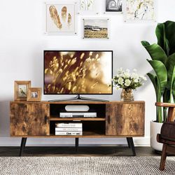 Industrial Entertainment Center TV Stand For Up To 55” With Storage