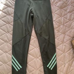 Womens Small Grey Teal Adidas Ankle Leggings 