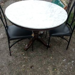 Table With 2 Chairsmarble Type
