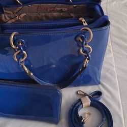 Blue Purse With Wallet