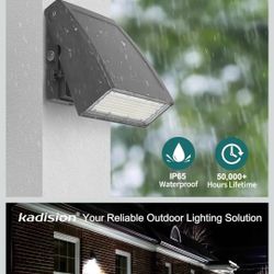 kadision 60W LED Wall Pack Light with Dusk-to-Dawn Photocell, 0-90° Adjustable Full Cutoff Outdoor Wall Light for House Yard Garage, 7800lm 5000K Dayl