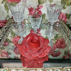 Crystal Glasses/(2) 6" (1) 2' Tall/  All For $20