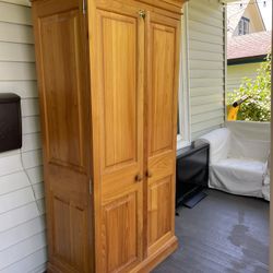 Pine Desk Cupboard/ Armoir