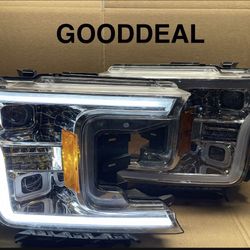 #OH3 2018-2020 Ford F-150 Full LED Chrome Headlight Pair 