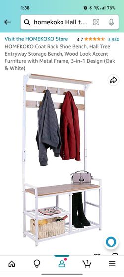 Homekoko coat discount rack shoe bench