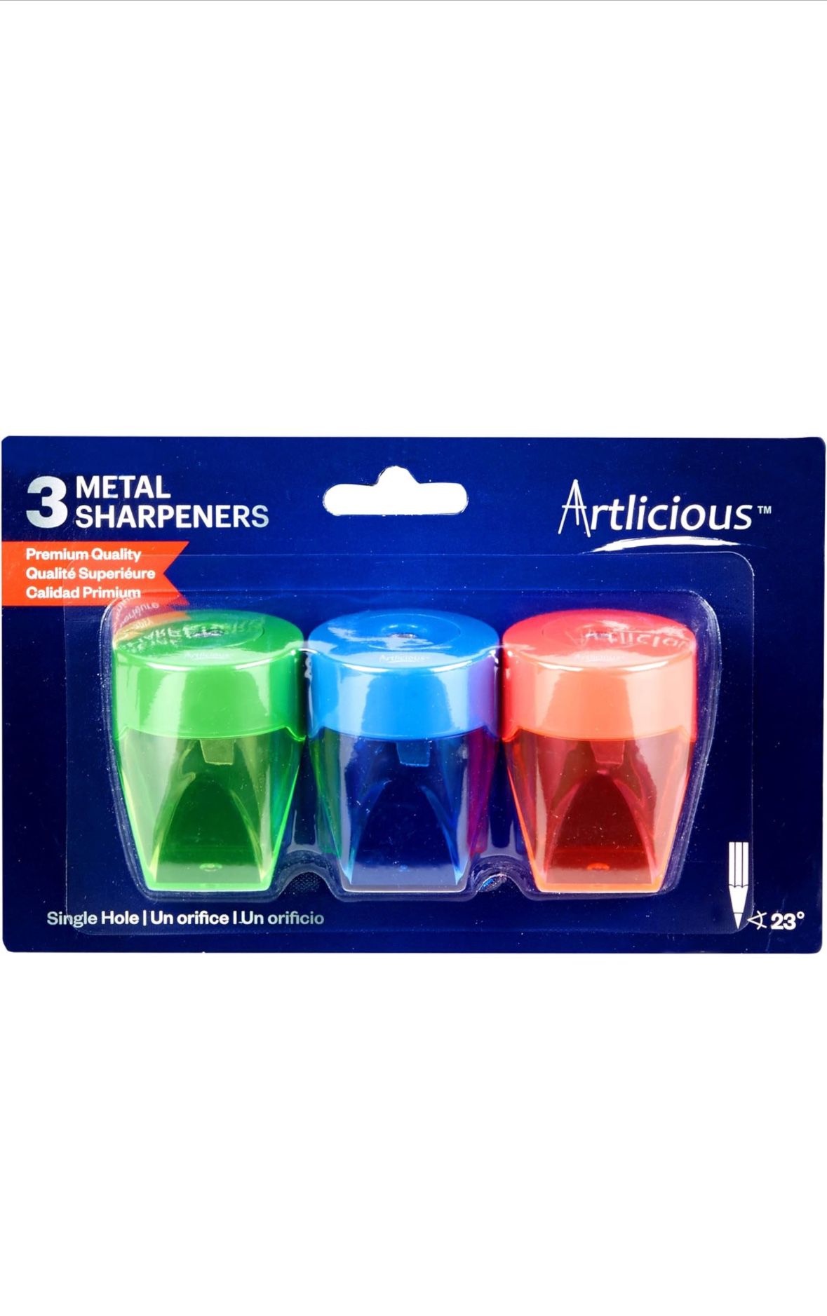 Sorillo Brands 3 Colorful Compact Metal Pencil Sharpener Value Pack - Colored Pencils, Watercolor