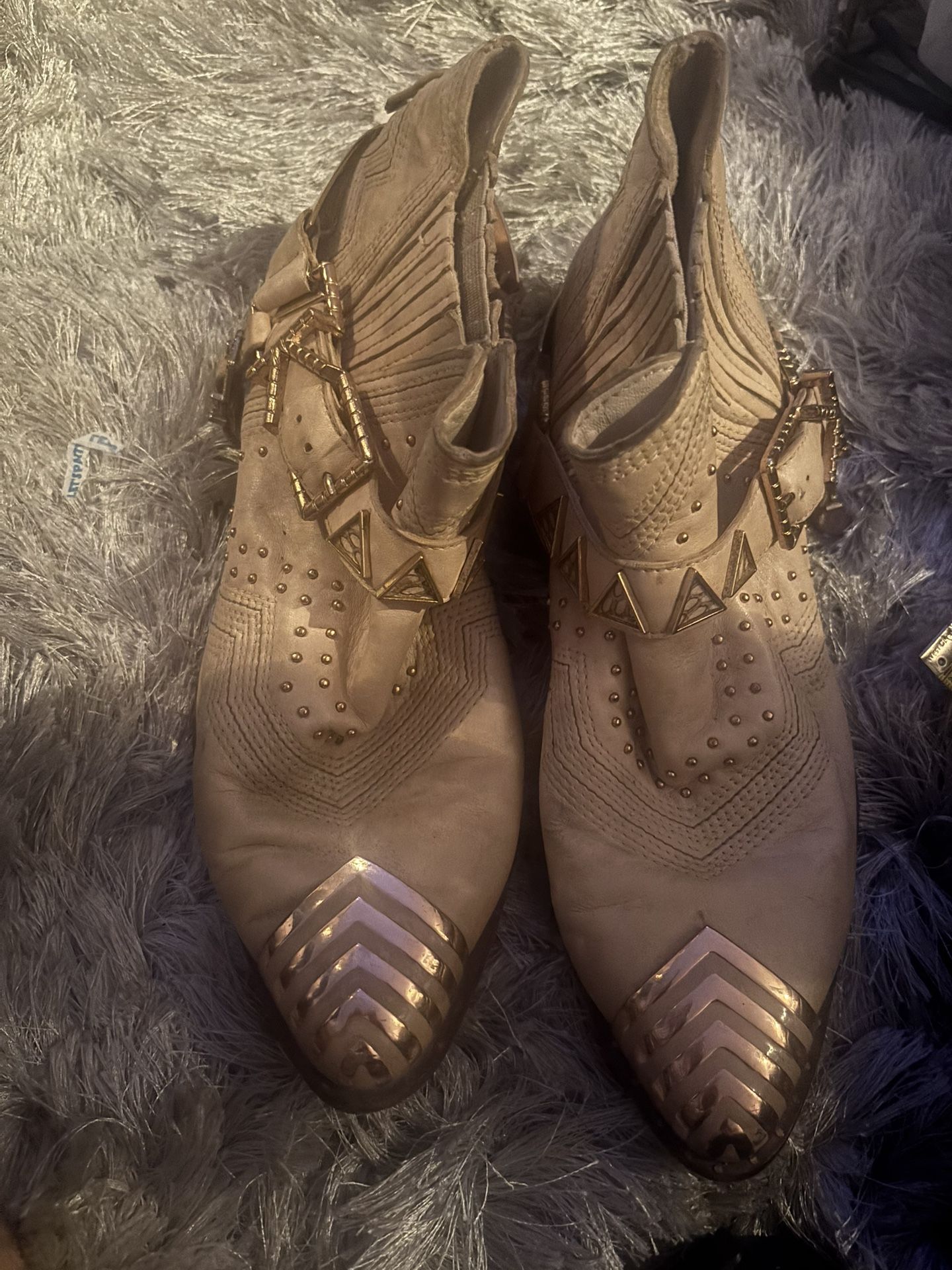 Ivy Kirzhner Santa Fe western ankle boots logo calf high shoes cowboy heels