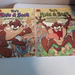 Two Extra Large Taz's Hide And Seek Activity Books, L X , 17" L X 12.5" W