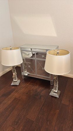 Nightstand and Two Lamps