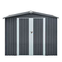 Metal Storage Shed with Double Doors, Heavy-Duty Galvanized Steel Outdoor Garden Shed for Tools, Lawn Equipment, and Yard Storage (72.8Hx68.9Dx87.8W)