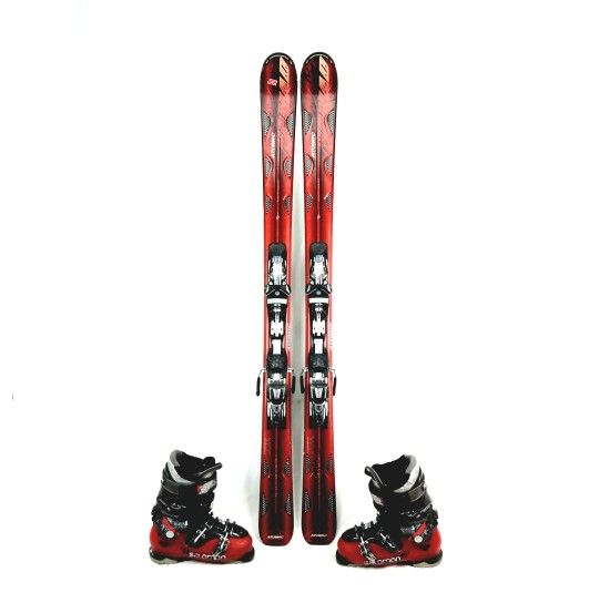 155 cm Atomic Nomad 86 skis with bindings and boots size 155cm all mountain snowskis with binding used skis mens womens skies ski package setup set