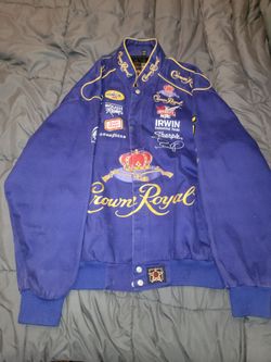☆☆JH Design Crown Royal NASCAR Jacket Blue Roush Racing Jamie McMurray#26 Size M