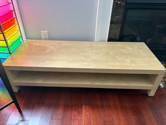 Short, long tan coffee table
