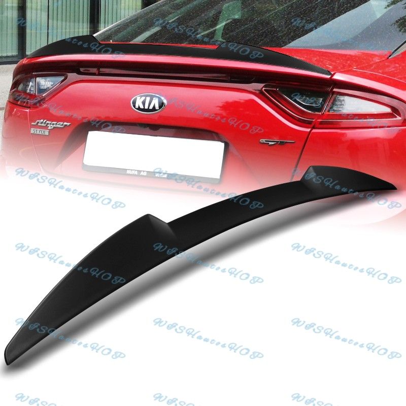 For 2018 2019 2020 2021 2022 2023 Kia Stinger W-Power Matt Black V-Style Duckbill Trunk Lid Spoiler -(2-SP-9004-BK