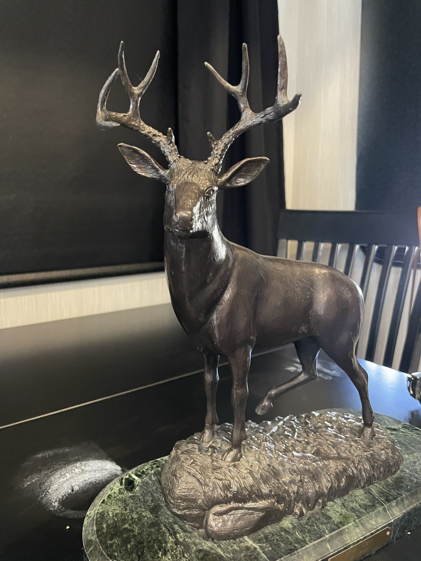 Bronzed Deer Sculpture