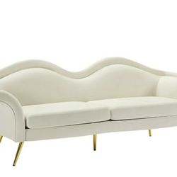 Lips Velvet Cream Sofa

