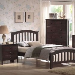 Brand New Dark Walnut Wood Youth Bed