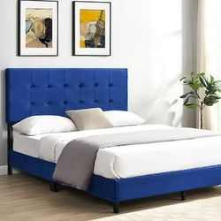 Brand New Blue King Size Bed Frame With New Mattress/Fast Delivery 