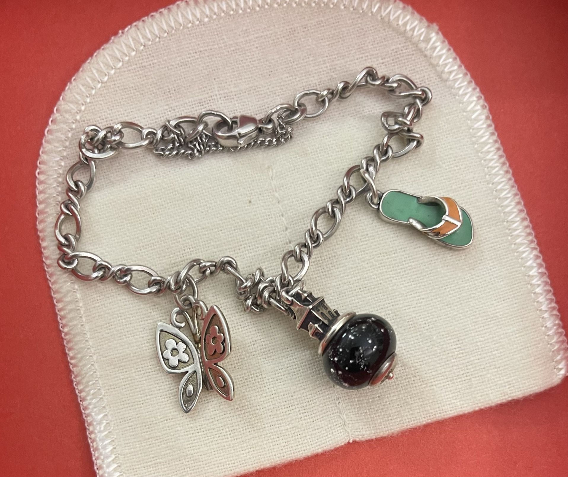 James Avery Charm Bracelet with 3 Charms 