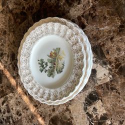 6 Antique Plates 22k GOLD