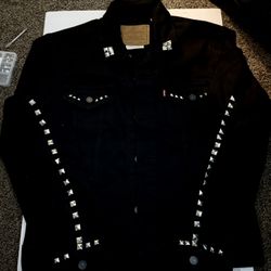 Black Studded Denim Jacket 