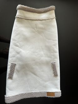 Size M Dog Jacket Sherpa Lined Beige Suede