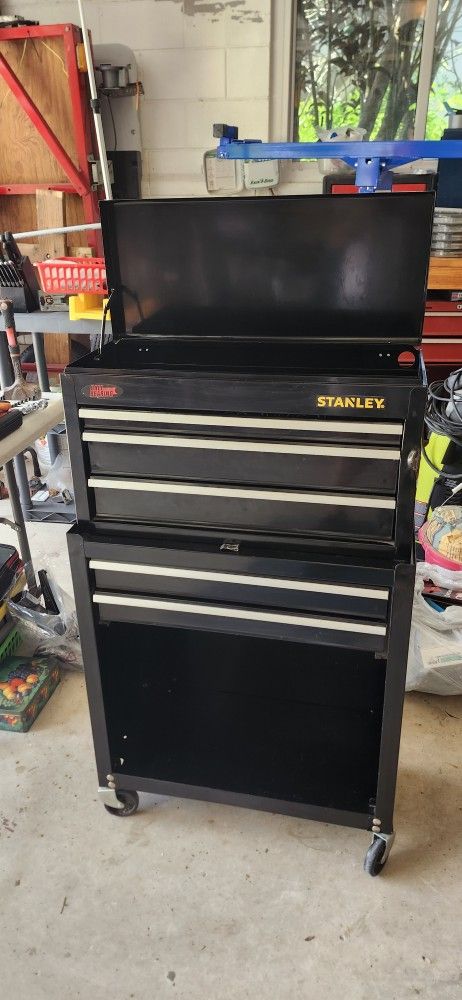 Stanley 6 Drawer Tool Storage Rolling Cart Chest With 53 Wrench Sockets