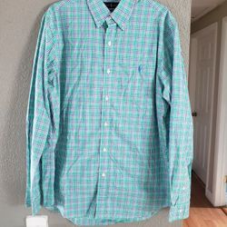  Ralph Lauren Dress Shirt LG 100%cotton  Stretch