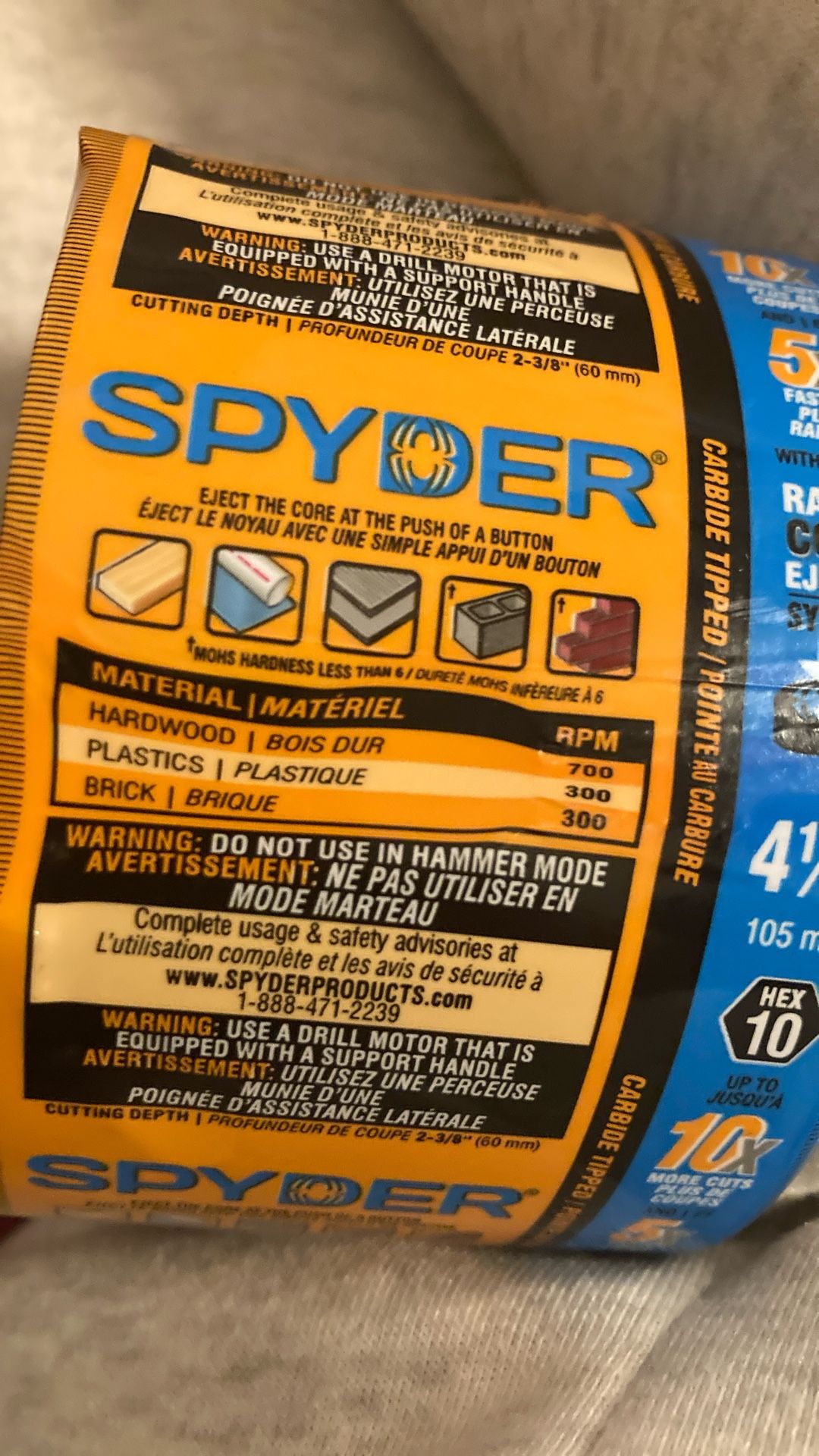 Spyder 41/8in Carbide Tipped Hole Saw
