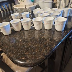 6 Vintage Corning Ware Cups