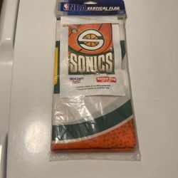 Vintage New Seattle Sonics Vertical Flag 
