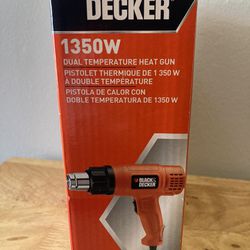 Heat Gun 1300 W/Dual Temperature Settings (New) Black + Decker