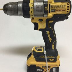 Dewalt 1/2” Hammer Drill / Drill Driver Includes 20v Max 5Ah Battery (Drill Shows Signs Of Wear)