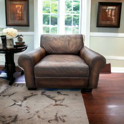 Brown Leather, Turner Roll Oversized Armchair from Pottery Barn! FREE DELIVERY!!!
