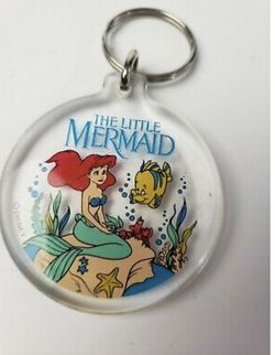 Vintage Little Mermaid Clear Keychain.
