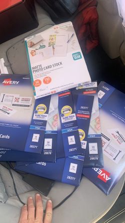 600 Matt White business cards and 50 sheets of photo card stock