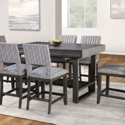 Brand New Grey 7pc Counter Height Dining Table Set 